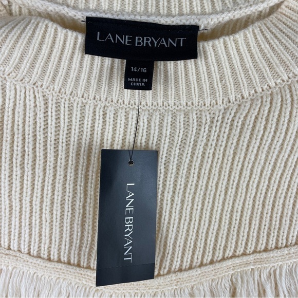 Lane Bryant cream fringed sweater size 14/16 NWT - Picture 5 of 15